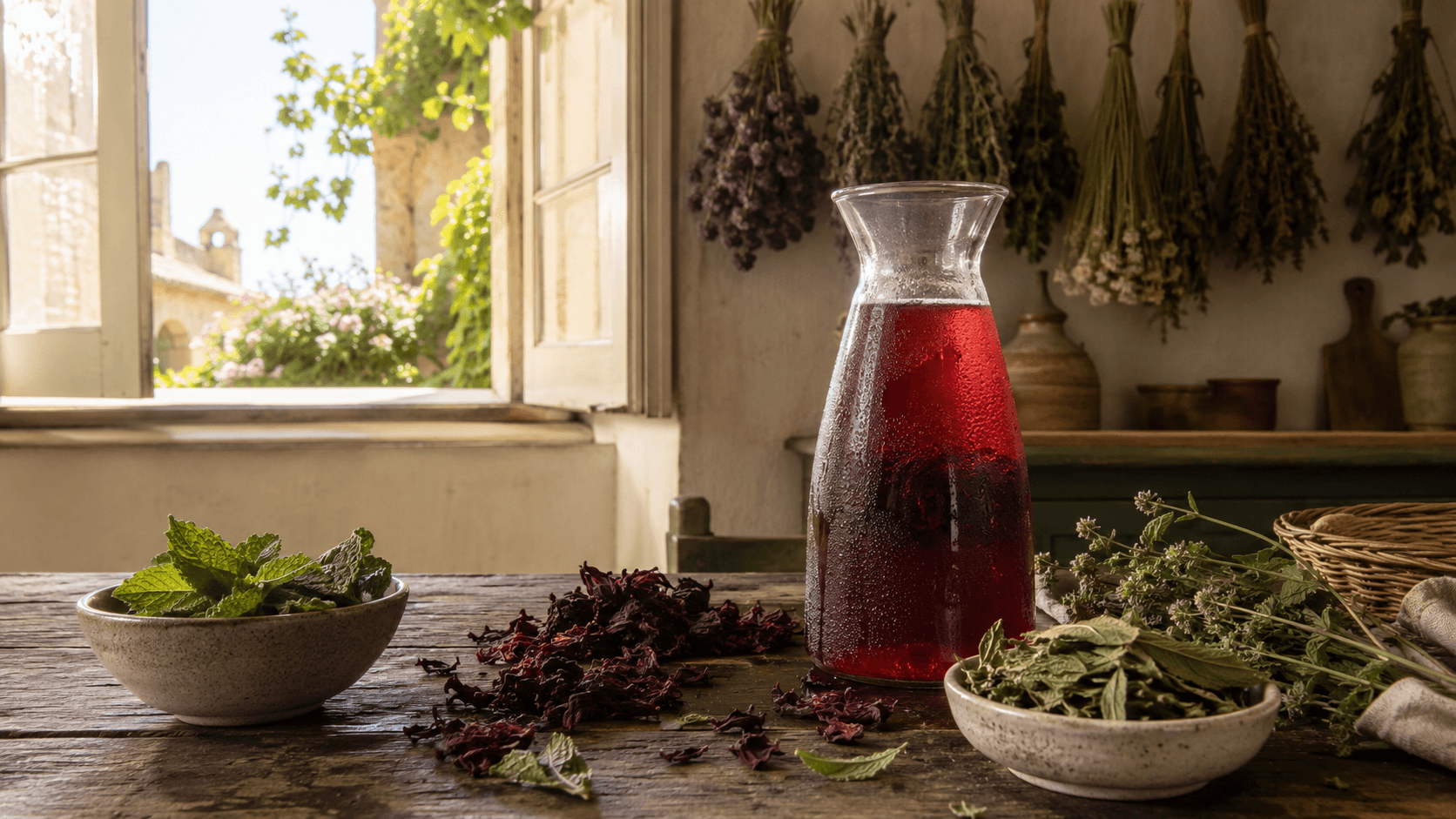 Viens boire ma tisane glacée d'hibiscus, ça va te rafraîchir !